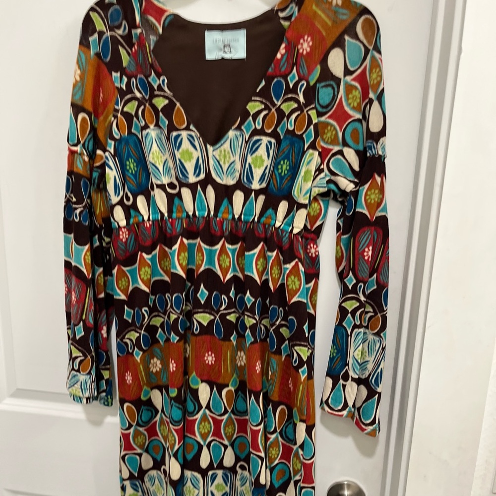 Judith March Multicolor Patterned Midi Dress - image 1